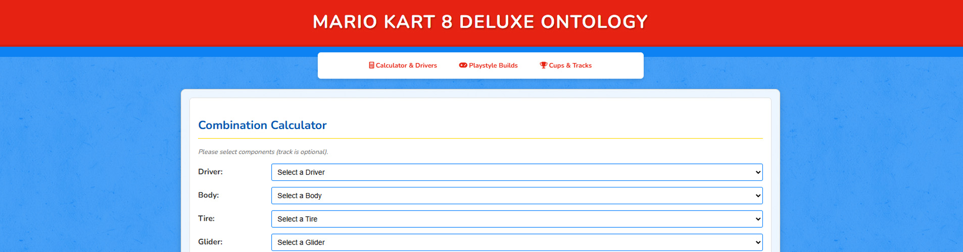 Screenshot from the Ontology Websites Combination Calculator 1